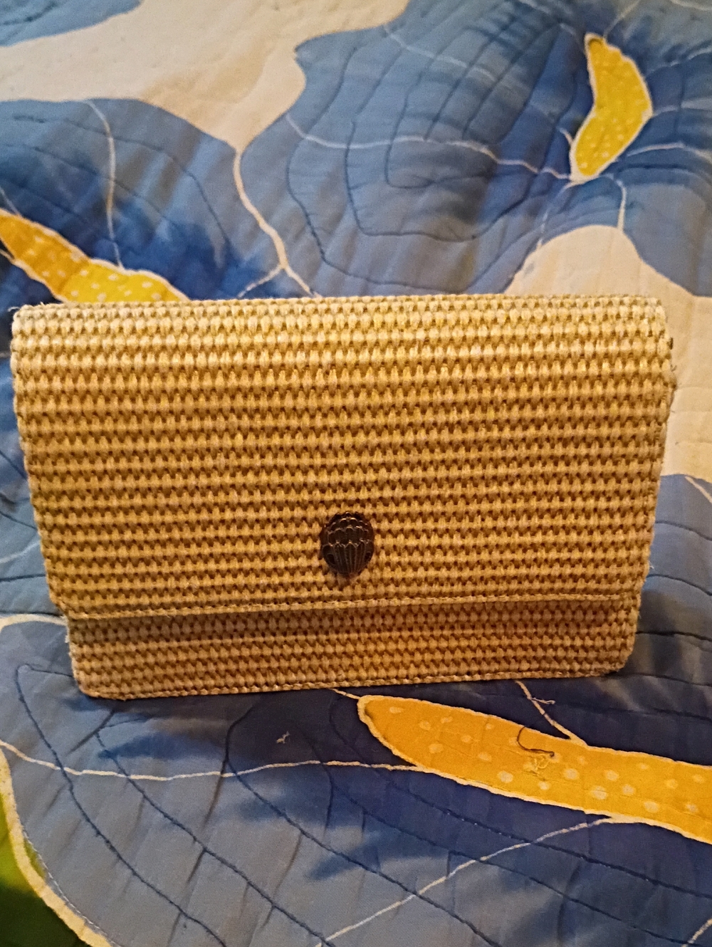 Kurt Geiger Raffia Kensington Crossbody Clutch The Shoreditch Bag Purse